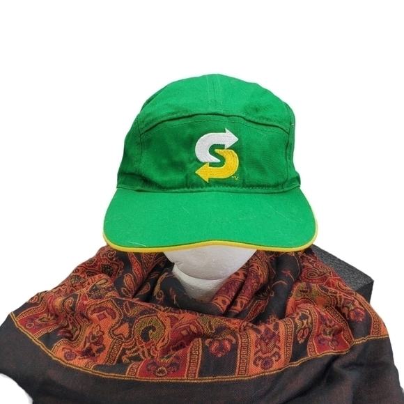 Subway Work Employee Staff Snap Back Hat  Green Yellow - Picture 1 of 9
